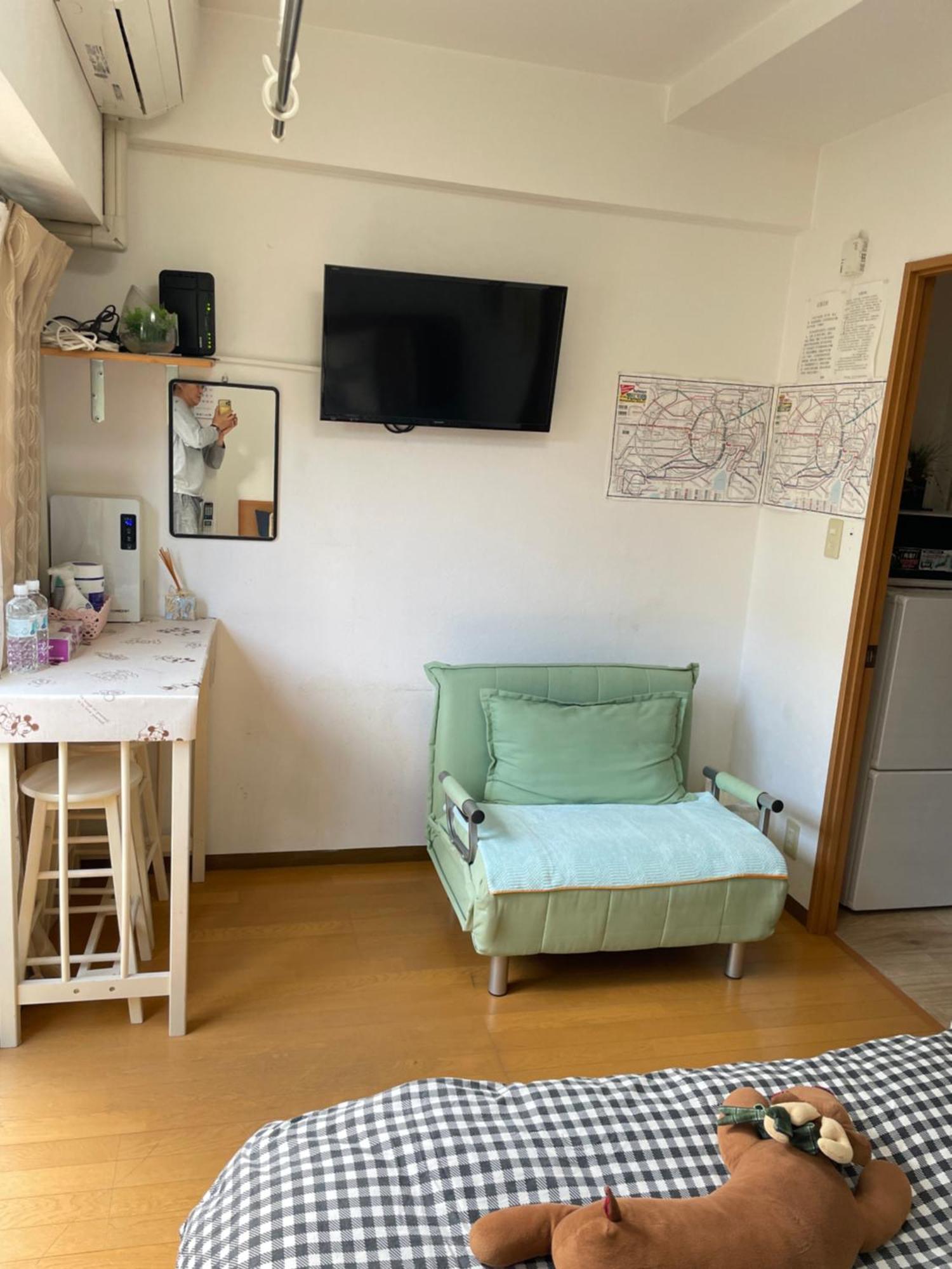 アパート 桜宿28 Square Meter King Size Bed With Sofa Bed, Garden
